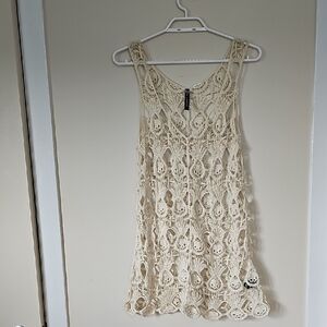 Nella Fantasia Ivory Crochet Skull Dress